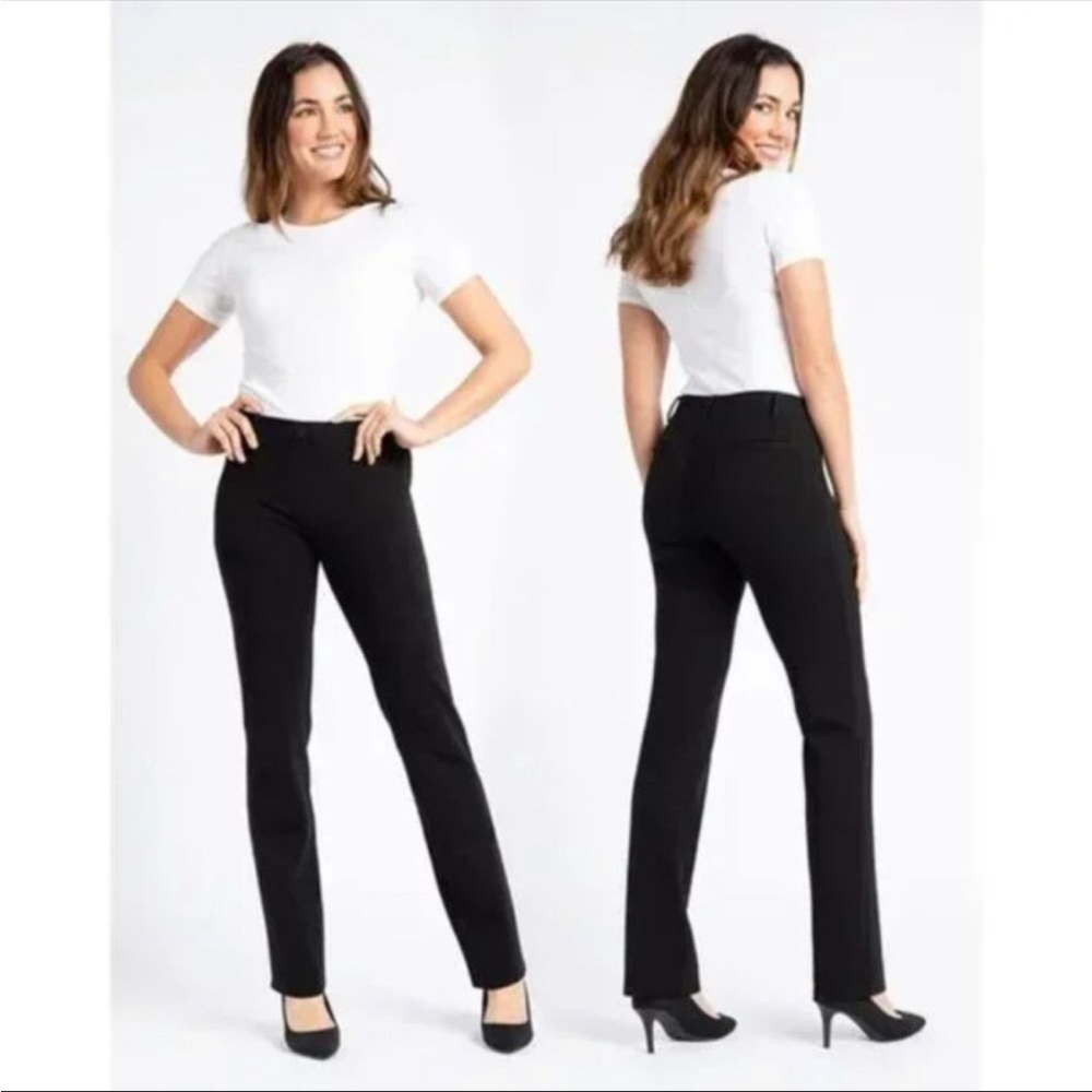 Betabrand Dress Pant Yoga Pants Straight Leg Classic Stretch Trouser W1437